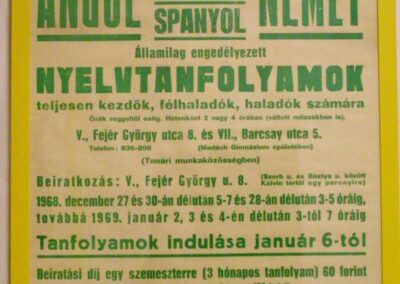 Régi nyelvtanfolyam plakát 1968-ból